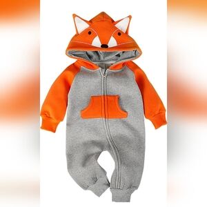 5/$20 Fox Hooded Romper, Size 6-9M